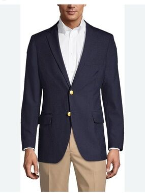 Lands' End School Uniform Men's Tailored Fit Hopsack Blazer